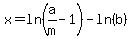 +x+=+ln%28a%2Fm+-+1%29+-+ln%28b%29+