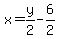 +x+=+y%2F2+-+6%2F2
