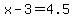 +x+-+3+=+4.5+