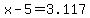 +x+-+5+=+3.117+