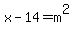 +x-14+=+m%5E2+