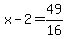 +x-2+=+49%2F16+