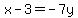 +x-3+=+-7y+