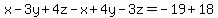 +x-3y%2B4z-x%2B4y-3z=-19%2B18