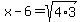 +x-6=sqrt%284%2A3%29+