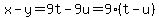 +x-y=9t-9u=9%28t-u%29