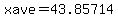 +xave=43.85714+