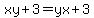 +xy%2B3=yx%2B3