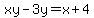+xy-3y=x%2B4+
