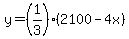 +y=%281%2F3%29%282100-4x%29+