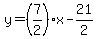 +y=%287%2F2%29x+-+21%2F2