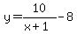 +y=+10%2F%28x%2B1%29+-8++