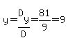 +y=+D%5By%5D%2FD+=+81%2F9+=+9