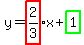 +y=+highlight%282%2F3%29x%2Bhighlight_green%281%29+