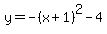 +y=-%28x%2B1%29%5E2-4+