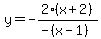 +y=-2%28x%2B2%29%2F%28-%28x-1%29%29+
