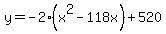 +y=-2%28x%5E2-118x%29%2B520+