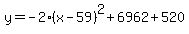 +y=-2%28x-59%29%5E2%2B6962%2B520+