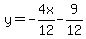 +y=-4x%2F12+-+9%2F12+