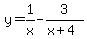 +y=1%2Fx-3%2F%28x%2B4%29+