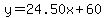 +y=24.50x%2B60