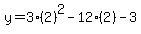 +y=3%2A%282%29%5E2+-12%282%29-3