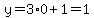 +y=3%2A0%2B1=1