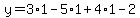 +y=3%2A1-5%2A1%2B4%2A1-2