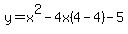 +y=x%5E2-4x%28%2B4-4%29-5+