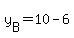 +y%5BB%5D+=+10+-+6+