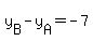 +y%5BB%5D+-+y%5BA%5D+=+-7+