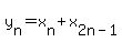 +y%5Bn%5D+=+x%5Bn%5D+%2B+x%5B2n-1%5D+