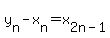 +y%5Bn%5D+-+x%5Bn%5D+=+x%5B2n-1%5D+