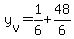 +y%5Bv%5D+=+1%2F6+%2B+48%2F6+