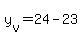 +y%5Bv%5D+=+24+-+23+