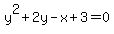 +y%5E2%2B2y-x%2B3=0