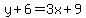 +y+%2B+6+=+3x+%2B+9+