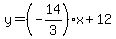 +y+=+%28-14%2F3%29x+%2B+12