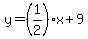 +y+=+%281%2F2%29x+%2B+9+