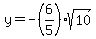 +y+=+-%286%2F5%29sqrt%2810%29+