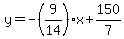 +y+=+-%289%2F14%29%2Ax+%2B+150%2F7+