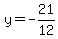 +y+=+-21%2F12