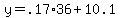 +y+=+.17%2A36+%2B+10.1+