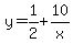 +y+=+1%2F2+%2B+10%2Fx+