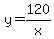 +y+=+120%2Fx+