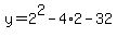 +y+=+2%5E2+-+4%2A2+-+32+
