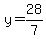 +y+=+28%2F7+