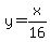 +y+=+x%2F16+