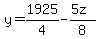 +y+=1925%2F4+-+%285z%29%2F8