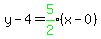 +y+-4=+green%285%2F2%29%28x+-+0%29